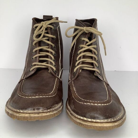 Mark Nason High Hill Brown Leather Lace Up Men\'s Ankle BootsSz 11.5 Academia main image 4